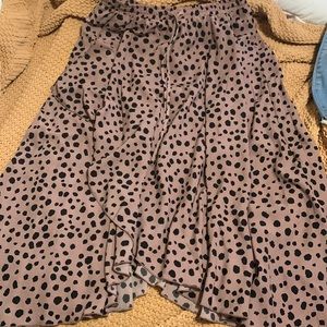Mauve Leopard Print Midi Skirt, medium